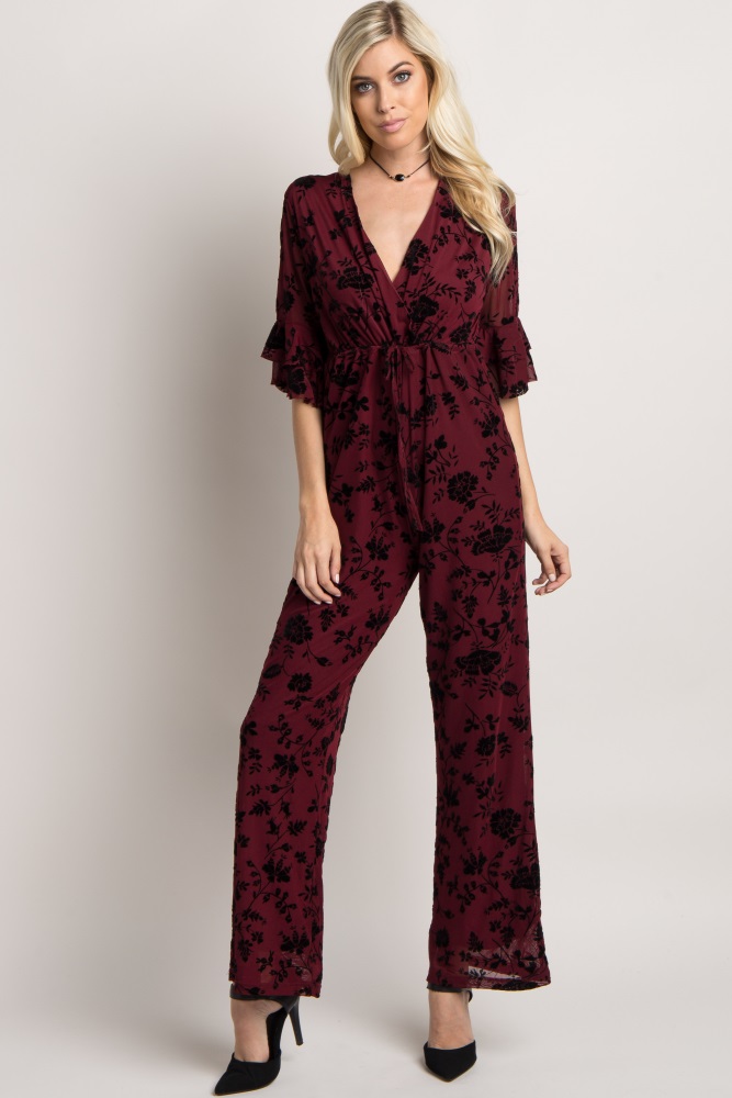 short sleeve velvet jumpsuit