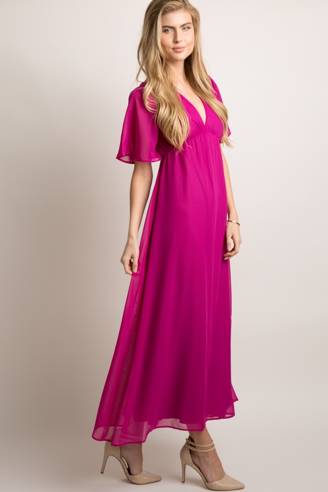 Magenta Chiffon Dress Deals, 56% OFF 
