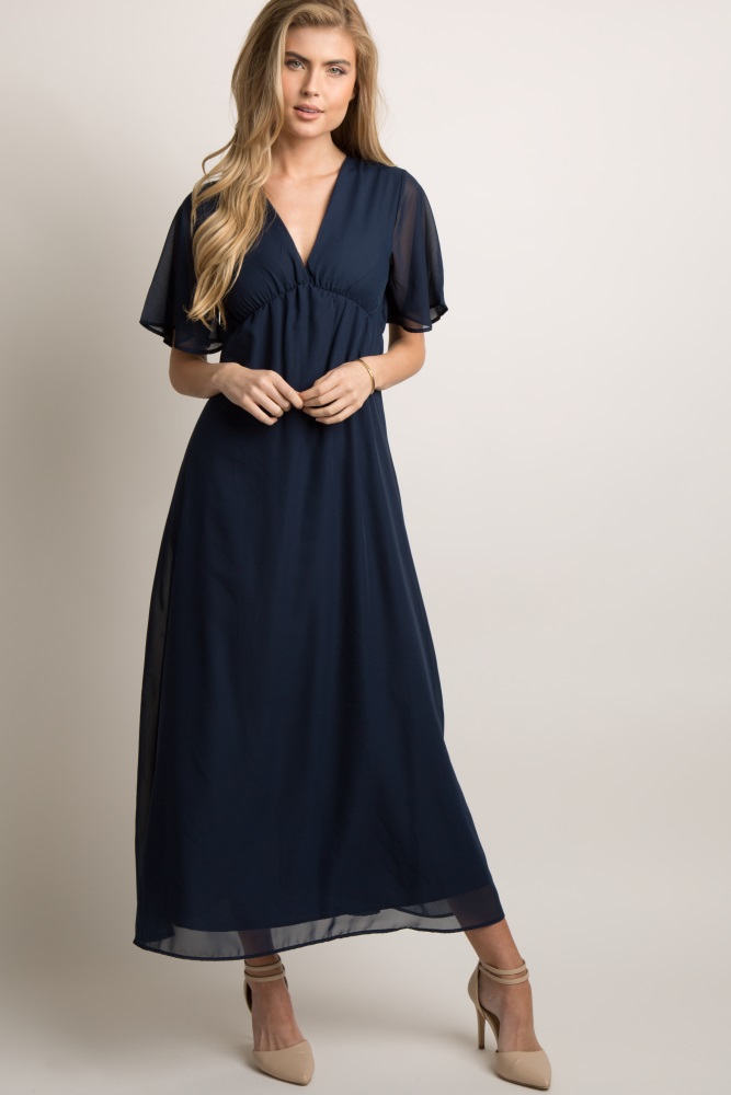 navy chiffon maxi dress