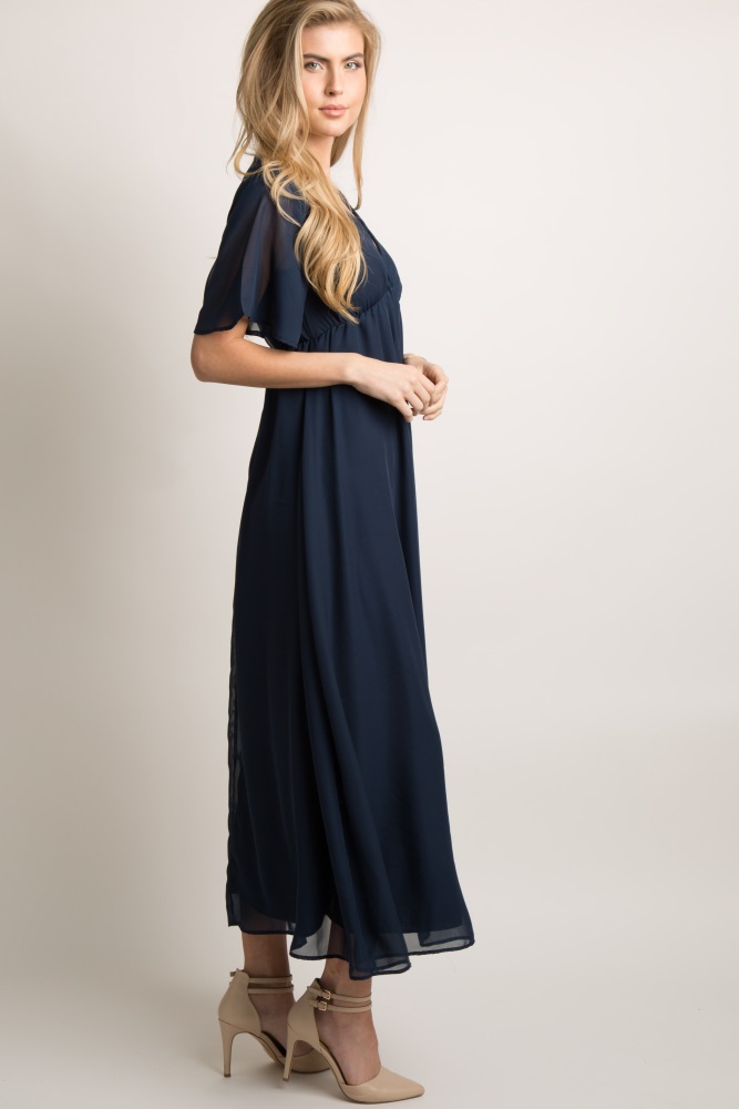 chiffon bell sleeve dress