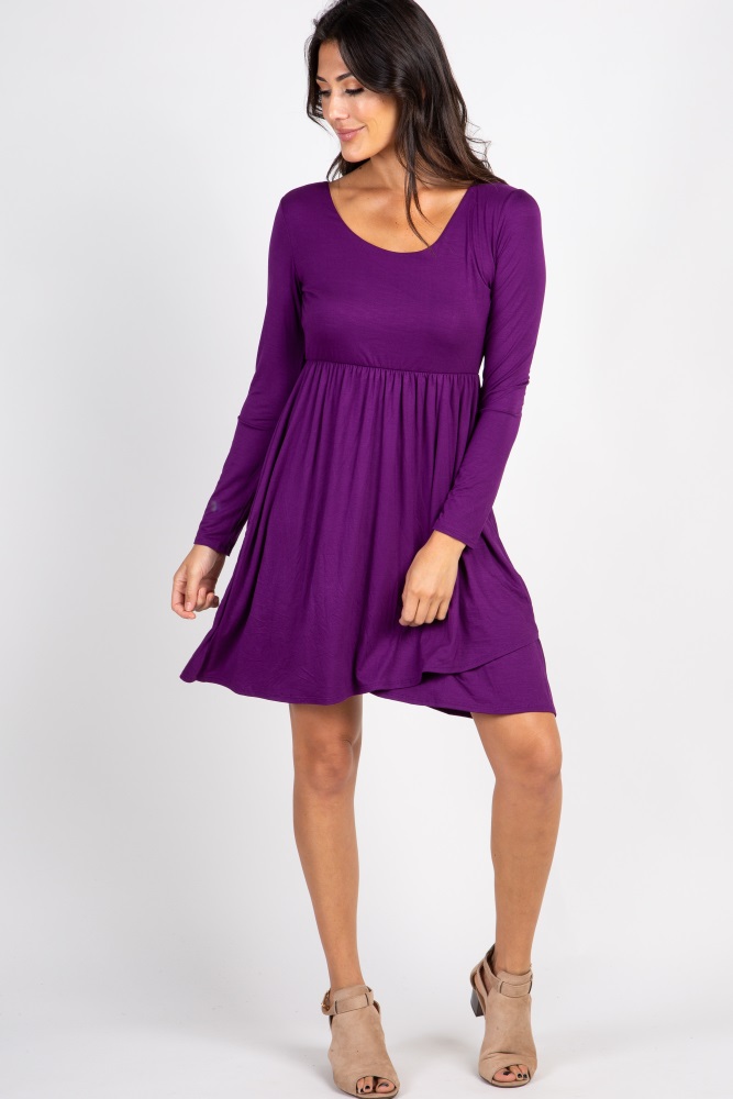 purple empire waist dress