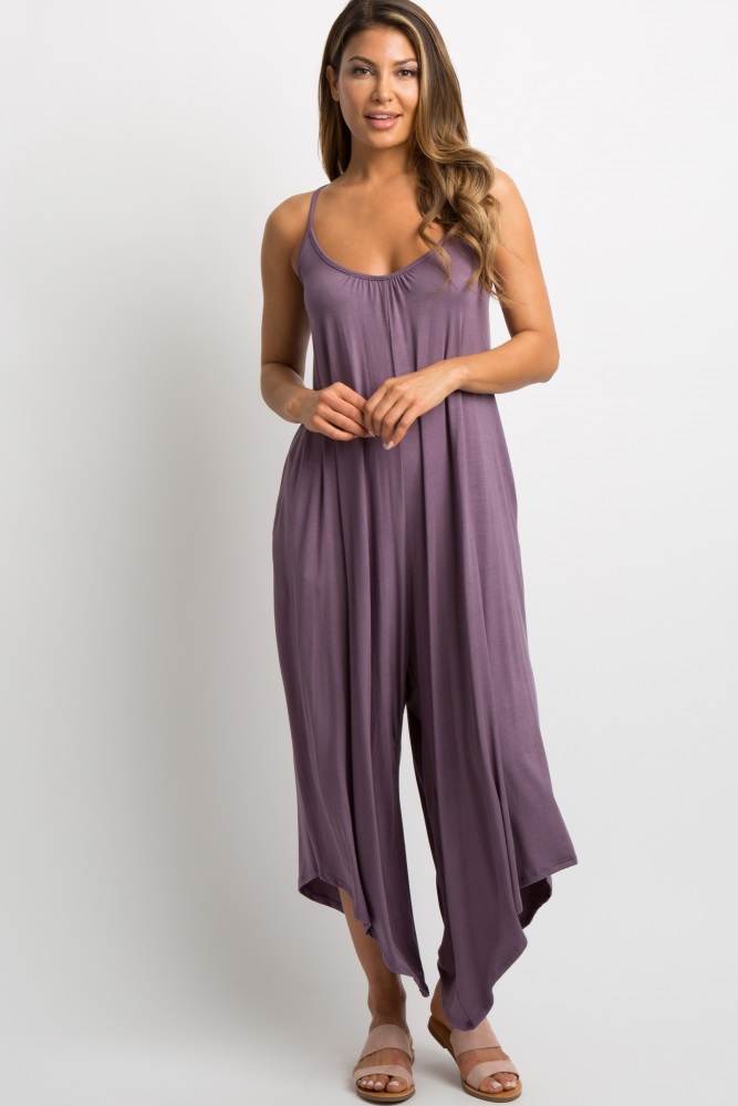 purple maternity jumpsuit
