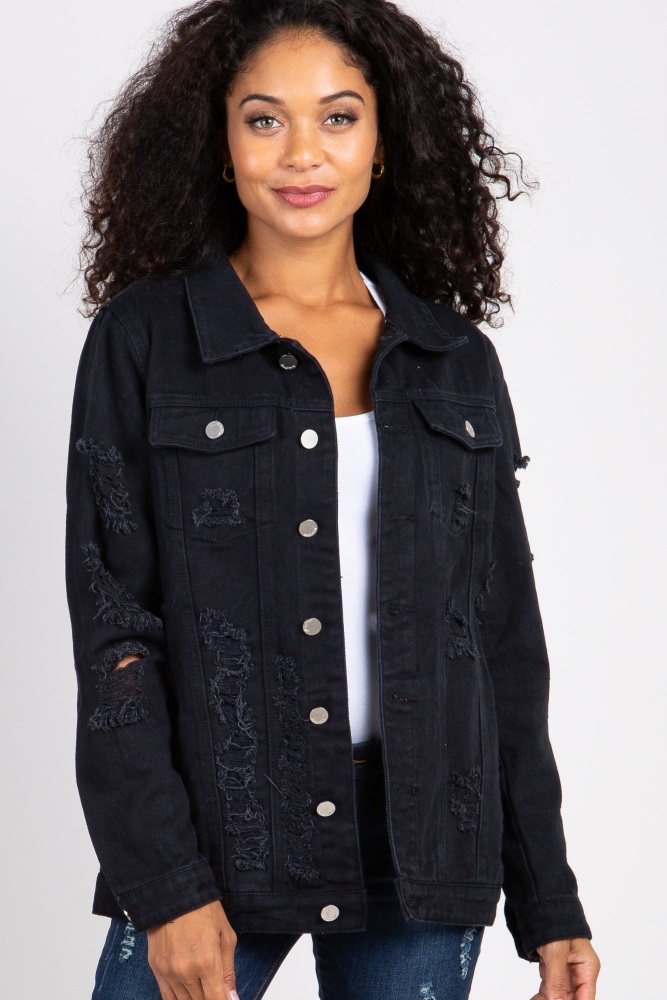 distressed black jacket