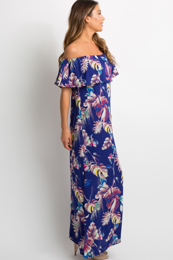 tropical off shoulder dress