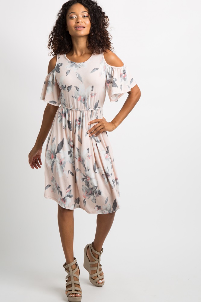 cold shoulder bell sleeve dress