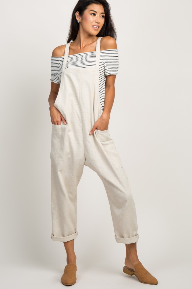 maternity overalls linen