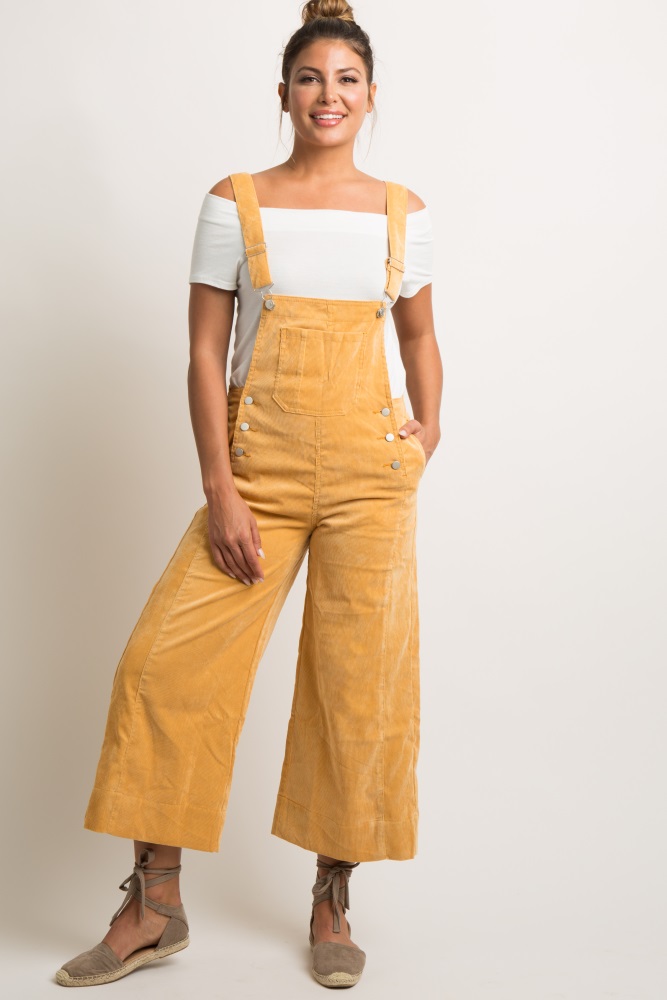 orange corduroy overalls