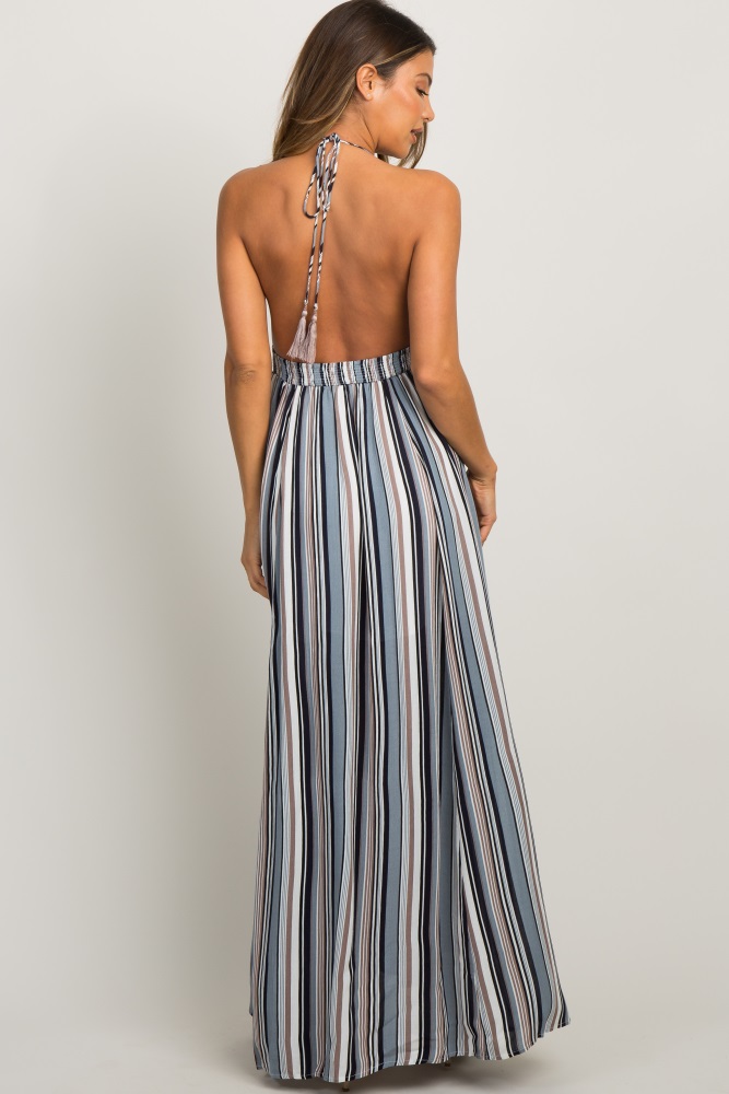 halter tie maxi dress