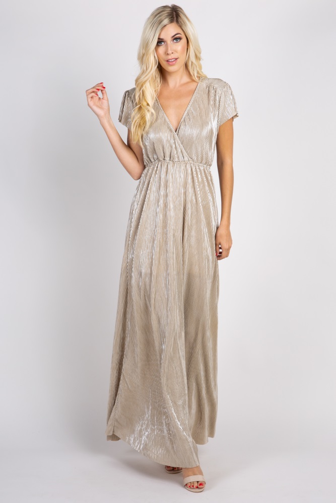 wallis rose gold shimmer maxi dress