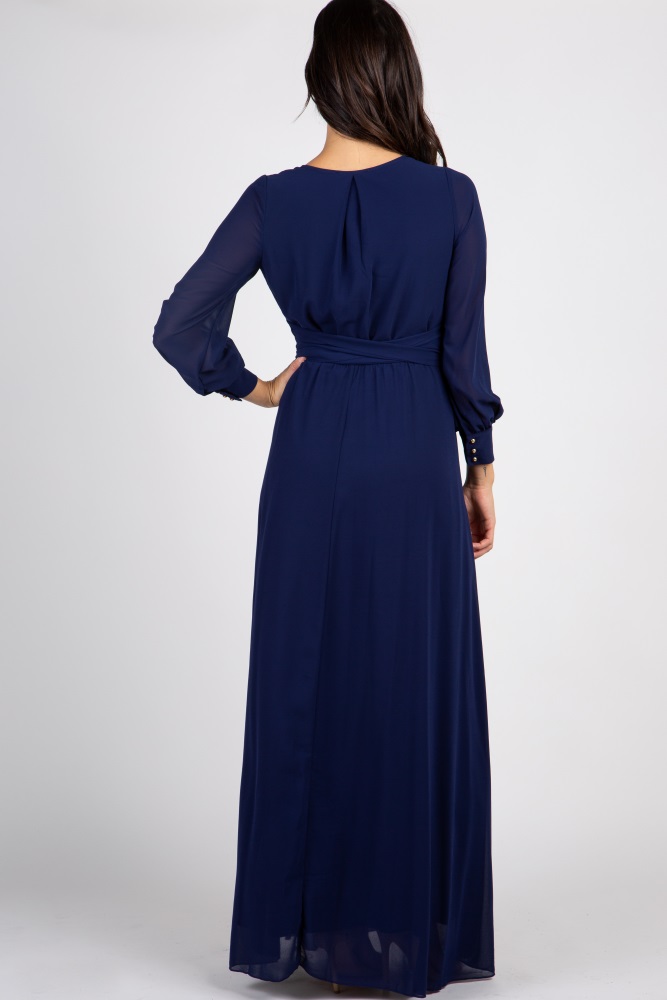 navy chiffon maxi dress