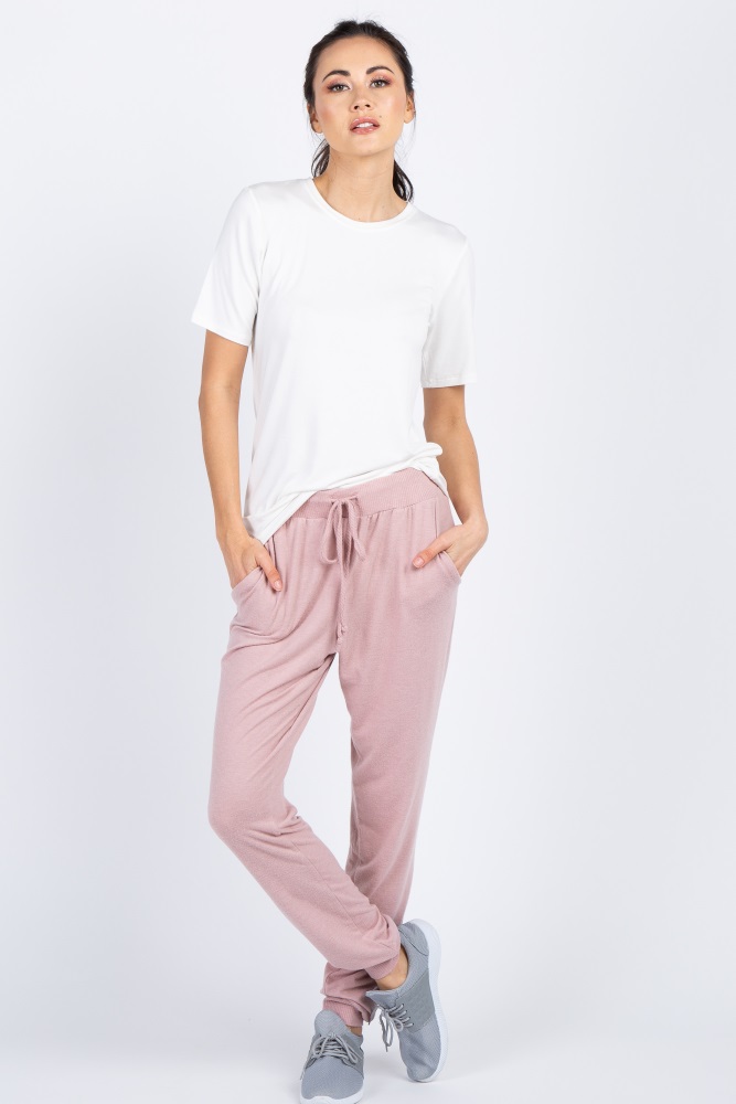 light pink jogger pants