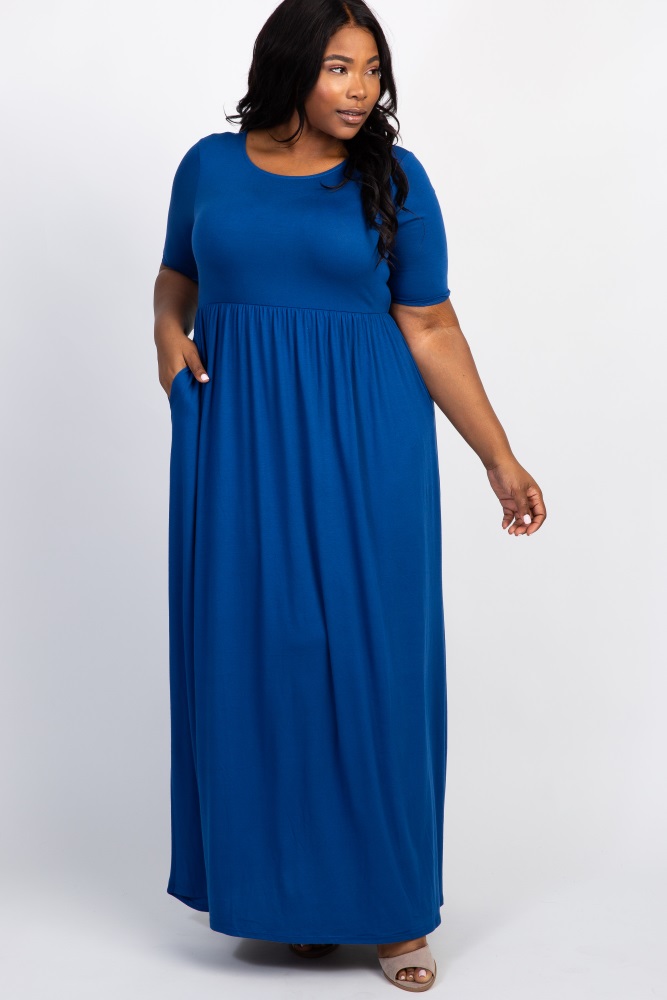 royal blue plus size maxi dress