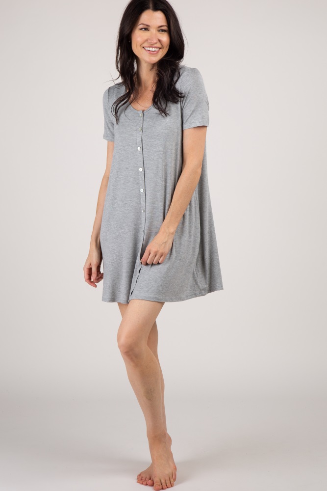 maternity night dress with buttons