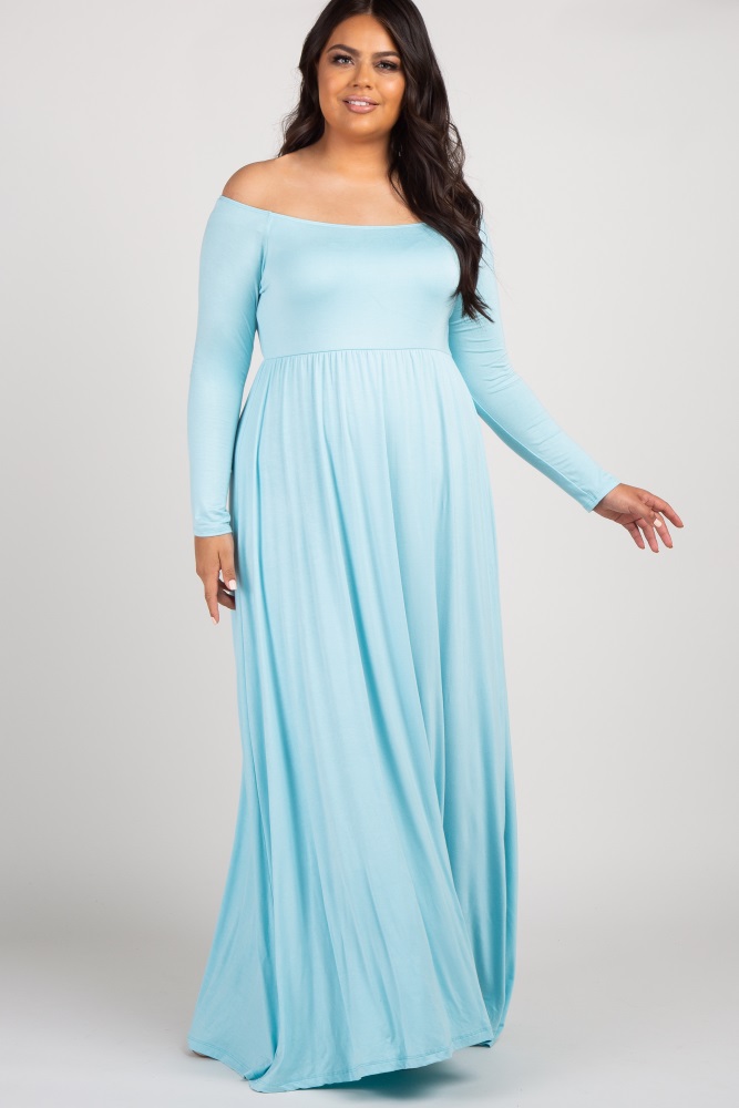 baby blue long sleeve maxi dress