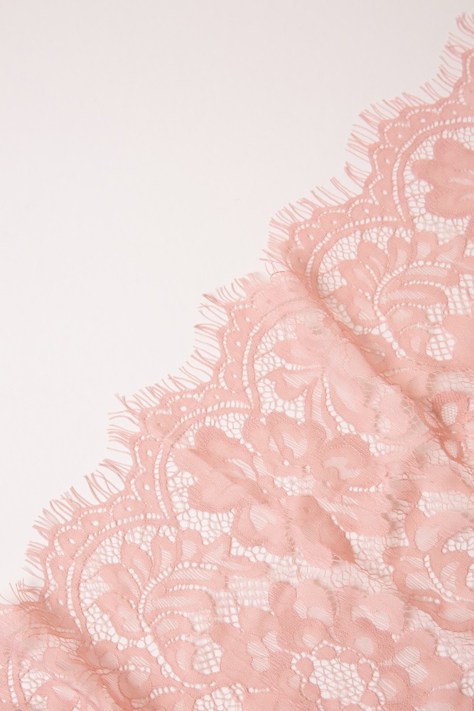 pink lace trim