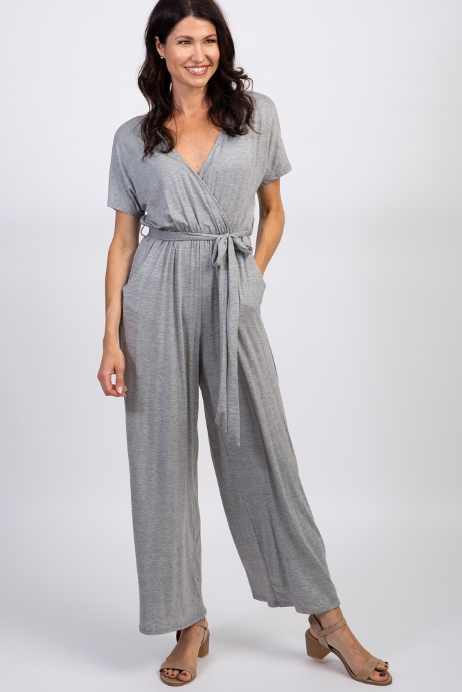 grey wrap jumpsuit