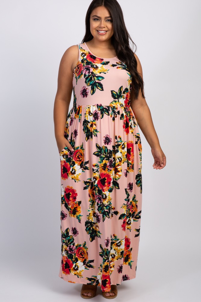 blush floral maxi dress