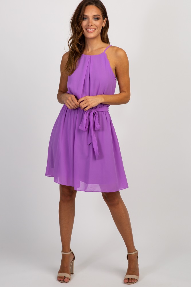 lavender chiffon dress